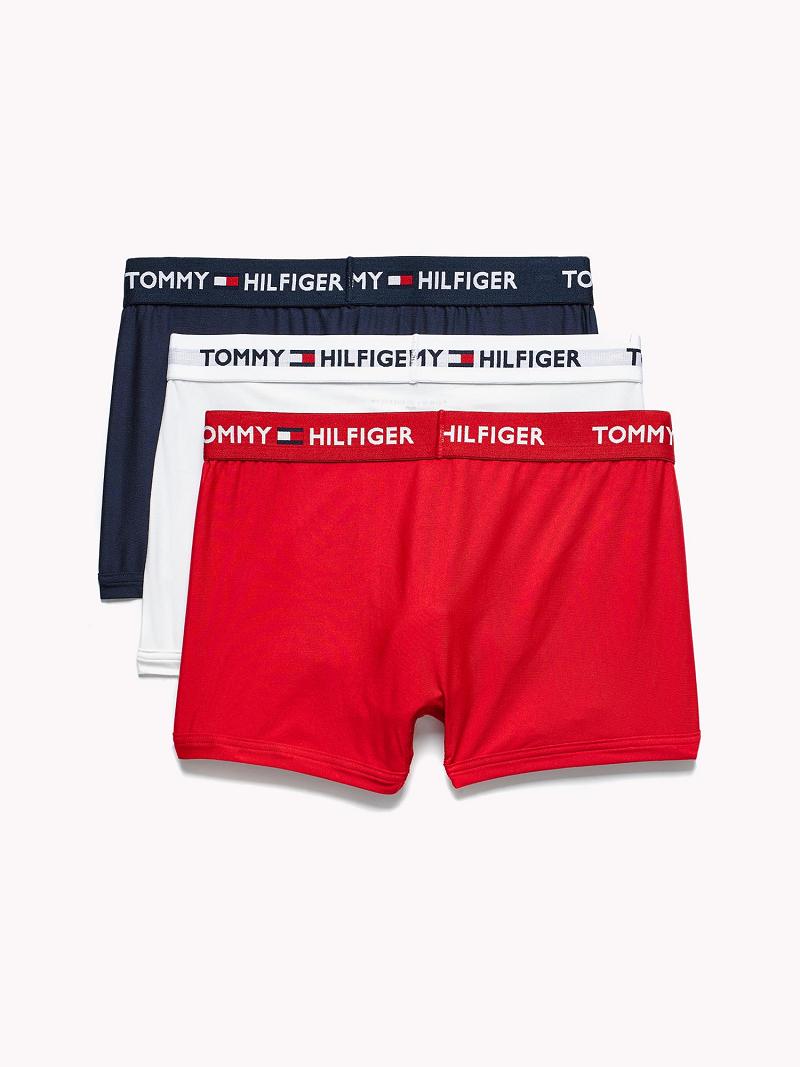 Férfi Tommy Hilfiger Everyday microfiber trunk 3pk Trunks Piros Fehér Sötétkék | HU 1297HAP